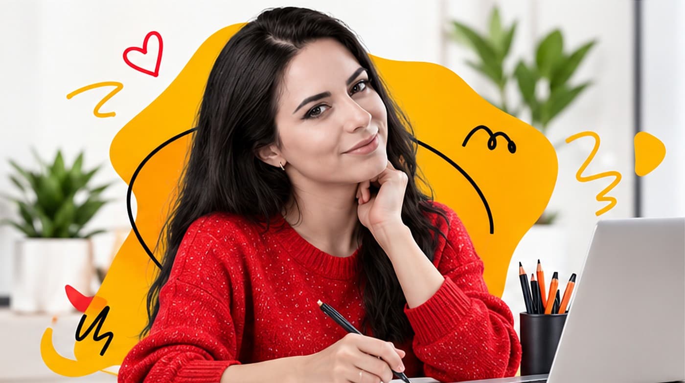 Elit Medya ekibinden gülümseyen tasarımcı