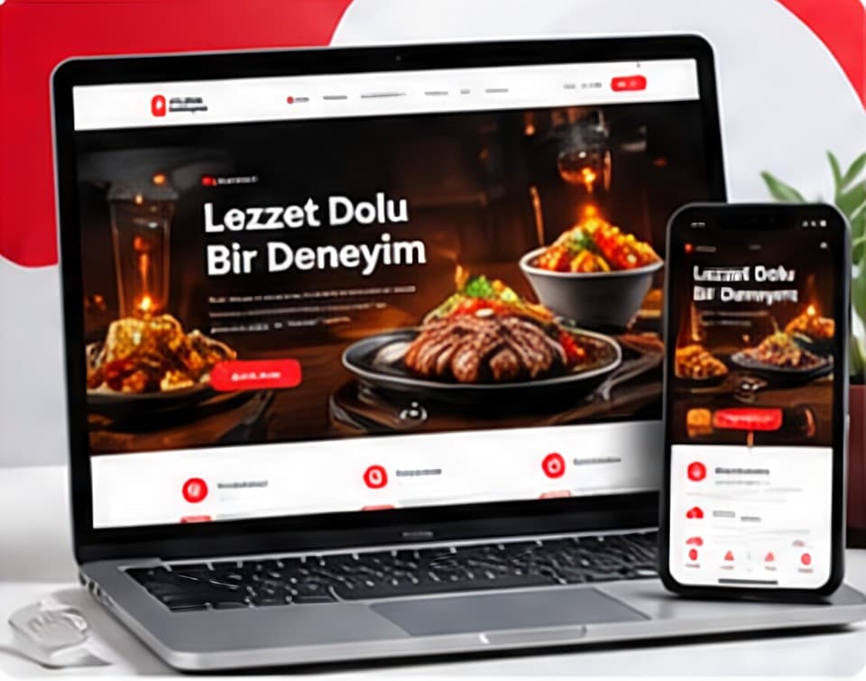 Restoran markası için marka kimliği ve web arayüzü